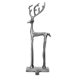 Soporte de metal resistente de aluminio fundido con forma de reno para calcetines navideños, gancho para colgar en la chimenea, decoración para fiestas navideñas. - Product Image 1