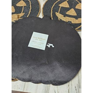 Handmade Beaded Pumpkin Placemat Round Fabric <b>Table</b> Mat Novelty Halloween Decoration 450mm Diameter - Product Image 2