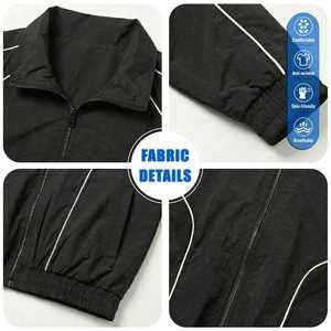 Conjunto Deportivo de 2 Piezas con Ribete en Contraste, Chaqueta con Cierre y Pantalones Deportivos Holgados, Estilo Retro Urbano - Product Image 6