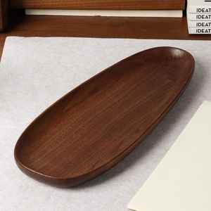 Assiettes en bois de noyer noir, plateaux de service faits à la main pour charcuterie et desserts, décoration de cuisine moderne - Product Image 6