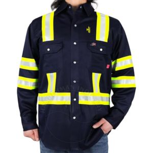 Chemise de sécurité haute visibilité classe 2, réfléchissante, manches longues, vêtements de travail avec bandes jaunes et poches poitrine - Product Image 1