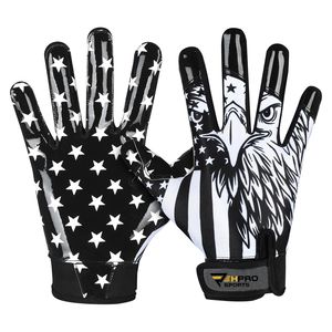 Guantes de Receptor de Fútbol Americano con Palma Adhesiva, Impermeables, Dedos Completos, los Mejores Guantes de Fútbol Americano, Logotipo de Equipo Personalizado - Product Image 5