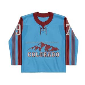 Maillots de hockey sur glace de haute qualité en gros, service OEM avec impression par transfert thermique, respirant, séchage rapide, couleurs personnalisées - Product Image 6