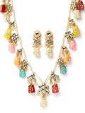 Conjunto de Joyería Bohemio XOXO con Perlas y Campanas, Collar y Pendientes de Latón Chapado en Oro para Regalo de Boda, Compromiso o Fiesta - Product Image 2