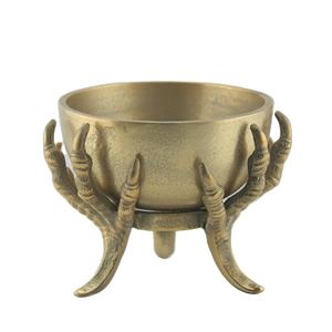 ชามผลไม้ทำจากทองเหลืองแบบโบราณหรูหราทำจากอะลูมิเนียมหล่อโลหะทนทานต่อการใช้งานยาวนานดีไซน์แบบอุ้งเท้าล่าสุด - Product Image 1