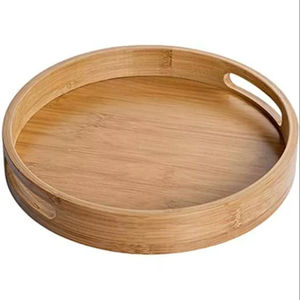 Plateau de service décoratif personnalisé en bois, gravé au laser, plateaux en bambou gravés, plateaux en bois gravés avec poignée - Product Image 1
