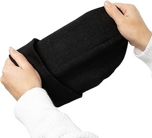 Gorro de invierno de punto Jacquard personalizado, Parche de goma con Logo 100%, gorro de lana a la moda para viajes en la playa, uso informal, lazos bordados - Product Image 4