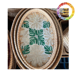 Plateau de service rond en rotin naturel fait main avec poignées découpées, écologique, pour petit-déjeuner, fournisseur en gros, Vietnam - Product Image 5