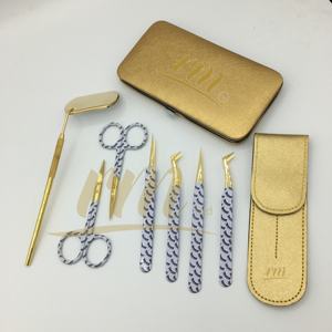 Marque privée Pointe en fibre d'extension de cils personnalisée Tenue forte Mince Volume droit Pince à épiler à 90 degrés pour l'extension de cils - Product Image 6