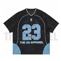 Maillot de sport en maille respirant à séchage rapide, coupe classique, col en V, manches courtes, imprimé, haute qualité, style streetwear