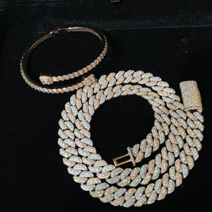 Collar de Cadena con Diamantes Cultivados en Laboratorio, Plata de Ley 925, Joyería Fina Unisex para Hombre y Mujer, Regalo de Aniversario, Uso Diario, Estilo Punk - Product Image 1