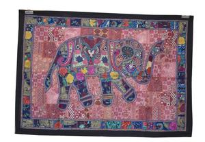 Tapisserie murale indienne tribale style bohème hippie, motif éléphant perlé classique, patchwork, vente en gros - Product Image 4