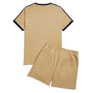 Ensembles décontractés pour hommes : T-shirt à manches courtes en coton et short, ensemble de survêtement uni, vêtements de marque pour hommes, 2 pièces, ensembles de t-shirts pour hommes - Product Image 2