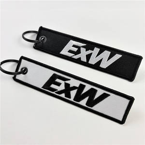 Porte-clés personnalisé brodé sur mesure, patch en toile, cuir PU, métal rectangulaire durable 13x3cm, promotionnel, pour entreprise, voiture - Product Image 3