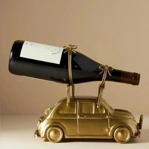 Elegant golden elephant figurine wine bottle holder holding bottle <b>trunk</b>, available at wholesale prices. - Product Image 4