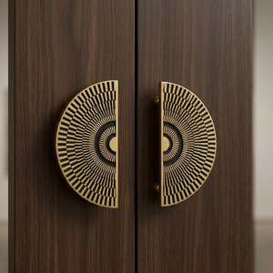 Poignée de porte architecturale moderne en laiton massif, style meridian arc, pour portes d'entrée de luxe d'hôtel - Product Image 2