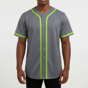 Conjuntos de Camisetas de Béisbol Cortas con Rayas Impresas Personalizadas 2026, Nombre y Número Personalizados, Transpirables, 100% Poliéster, Tallas Grandes, Verano - Product Image 3