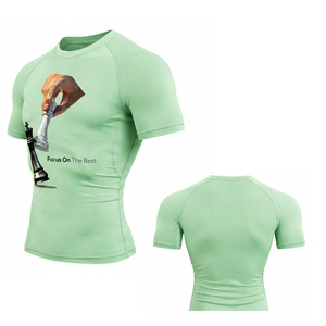 T-shirt de compression pour homme, vêtements de sport personnalisés, vêtements de sport pour la salle de sport, séchage rapide, respirant, extensible, haut d'entraînement, vente en gros UE US - Product Image 6