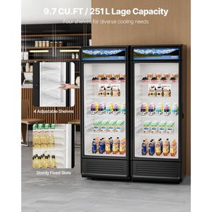 Frigorifero Commerciale per Bevande con Porta in Vetro da 9,7 Piedi Cubi, Espositore Refrigerato per Vini e Bevande - Product Image 2