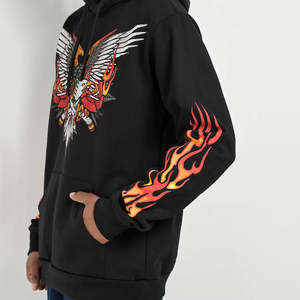 Conjunto de Sudadera con Capucha y Pantalones Acampanados de Algodón para Hombre y Mujer, con Diseño Gráfico de Letras y Gorro de Calavera - Product Image 4