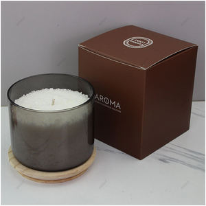 Borosilicate Glass <b>Candle</b> Jars Luxury Wooden Lid Decorative Containers 100% Organic Environment-Friendly Non-Toxic 60 Hours Burn - Product Image 1