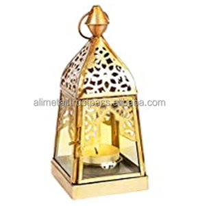 <b>Lantern</b> Made of Metal & <b>Glass</b> Moroccan <b>Glass</b> <b>Lantern</b> for Outdoor Use as a Garden <b>Lantern</b> - Product Image 1