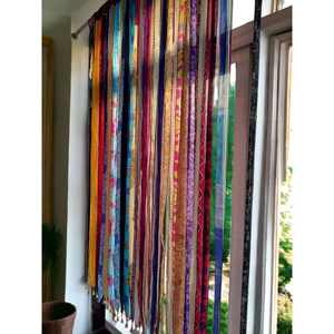 Luxury Decorative Silk Saree Door <b>Curtain</b> with Lightweight Fabric Hanging for Doorways Living Room Balcony and Temple Entrances - Product Image 2