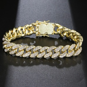 Bracelet chaîne cubaine pour homme, bijoux de boutique très demandés, luxe léger, diamant en silice de 1,2 mm de profondeur, 8 mm. - Product Image 2