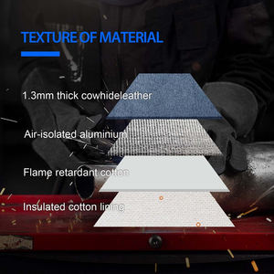 ถุงมือหนังวัวสำหรับงานหนัก ทนความร้อน บุผ้าฝ้ายกันไฟ ถุงมือทำงานนิรภัยแบบยาวสำหรับช่างเชื่อม - Product Image 5