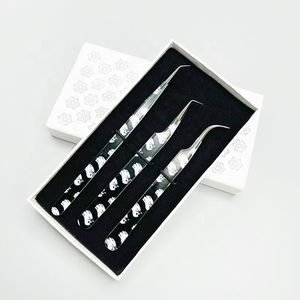 Nouvelles pinces à épiler en acier inoxydable noir en vrac, à pointe lisse texturée, pour papier, extensions de cils et soins personnels - Product Image 5