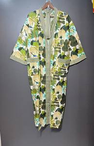 Kimono de Algodón Tejido a Mano con Estampado de Aves, Estilo Bohemio, para Novia, Ropa de Estar por Casa, Verano, Primavera, Secado Rápido, Cuello en V, Manga Larga - Product Image 2