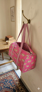 กระเป๋าเดินทางสุดหรูทำมือ สีชมพู ผ้าฝ้าย ทนทาน เป็นมิตรกับสิ่งแวดล้อม ขนาดใหญ่ จุของได้เยอะ ปิดด้วยซิป - Product Image 3