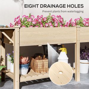 "Wall Hanging <b>Planters</b> for Balconies Wooden <b>Planter</b> <b>Box</b> with Raised Bed" - Product Image 2