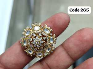Anillo de Cóctel Ajustable de Lujo Chapado en Oro con Diamantes Americanos Florales para Mujer |   Anillo de Zirconia Cúbica AAA | - Product Image 3