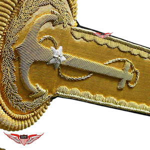 Epaulette Bordado con Hilos de Oro y Diseño de Ancla, Adorno de Flecos de Lujo para Uniformes - Product Image 3