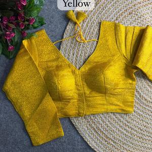 Blusa de Seda Banarasi Color Granate con Bordado Dorado Zari, Prendido Listo para Usar, Top Étnico para Mujer, Ideal para Bodas, Fiestas y Diwali - Product Image 4