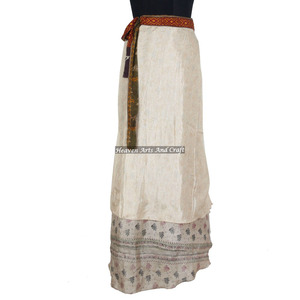Long Beach Sarong 2-Layer Reversible Bohemian Style Magic Silk Sari <b>Wrap</b> Dress Skirts Vintage <b>Black</b> <b>Wrap</b> Long Skirt Plus Size - Product Image 6