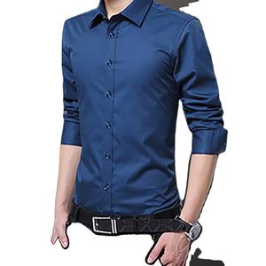 Camisa a la moda para hombre, camisa de Color sólido, diseño informal, logotipo personalizado, precio prémium barato, venta al por mayor, calidad orientada a la exportación, OEM - Product Image 5