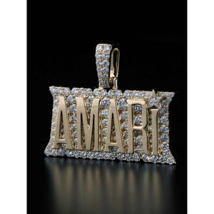 <b>Custom</b> Amari Moissanite <b>Name</b> Pendant Solid Gold Hip Hop <b>Necklace</b> Luxury Personalized Jewelry - Product Image 4