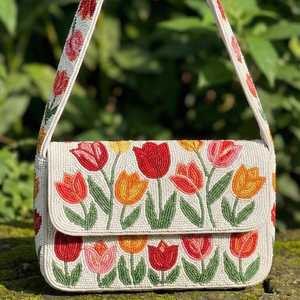Sac à main rectangulaire lavable fait main ALI FASHION ART avec broderie en polyester, perles de verre, motif dés et cartes, pour usage quotidien - Product Image 3