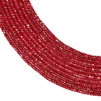 Perles facettées en corindon naturel AAA, rubis, 4 mm, 13 pouces, pierres précieuses en vrac pour la fabrication de bijoux à prix de gros