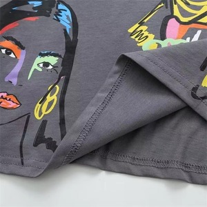 เสื้อยืดลำลองผู้หญิงฤดูร้อนคอกลมแขนสั้นทรงหลวมโพลีเอสเตอร์พิมพ์ลาย - Product Image 6