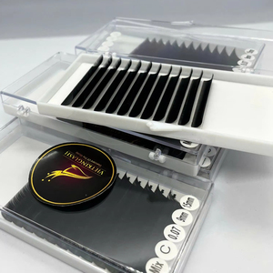 ขนตาปลอมแบบพัดสำเร็จรูป 10D 0.05 มม. C CC D M Curl Cashmere  ฐานหลวม ผลิตจาก PBT ของเกาหลี  พร้อมกล่องโลโก้สั่งทำได้ ขายส่งจำนวนมาก - Product Image 2