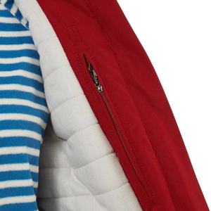 Women Red Quilted Parka <b>Jacket</b> With Fur Trim Hood <b>Waterproof</b> Winter Coat Full Sleeve Regular Length Polyester Wadding - Product Image 6