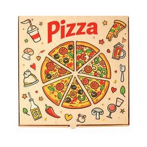Boîtes à pizza en papier durables en gros, 2 mm d'épaisseur, emballage alimentaire sûr avec finition brillante, design pliable - Product Image 1