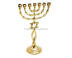 Portavelas de latón de huracán de 7 brazos personalizado al por mayor, portavelas de Metal dorado hecho a mano religioso para decoración del hogar y el jardín - Product Image 5