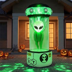 Decoración Inflable de Extraterrestre para Halloween de 7.4 Pies con Luces Verdes Giratorias Intermitentes para Jardín Exterior - Product Image 2
