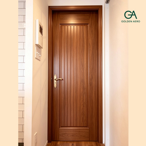 Puerta Interior de Madera Sólida Golden Aero, Diseño Tradicional, Acabado Rojo, Operación Manual para Dormitorio GA-26L - Product Image 3