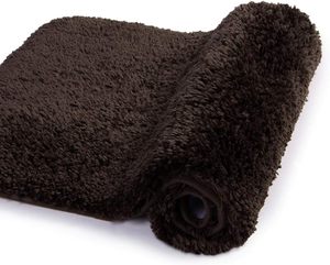 Hot Selling 17"x24" Microfiber Bath <b>Mat</b> Super Absorbent Non-Slip Floor Thick Plush Shaggy Tufted <b>Bathroom</b> Rug Washable Hotel - Product Image 1