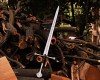 Épée réplique artisanale LEGACY BLADES en acier inoxydable moderne de 40 pouces, inspirée de l'Andúril du Seigneur des Anneaux, avec fourreau mural suspendu